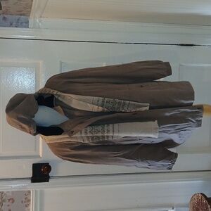 St. John's Bay Womans Large Brown Hooded Coat Woth Scarf
